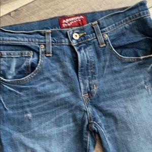 Arizona Mens Skinny Lightly Distressed Jeans 31x32
